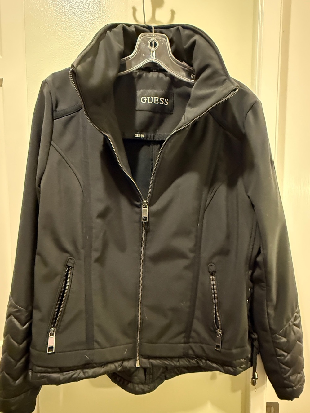 GUESS Black Women's Stand-Collar Utility Jacket